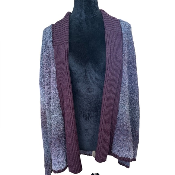 Woolrich Sweaters - Woolrich Women's Burgundy and Gray Open Cardigan size XL